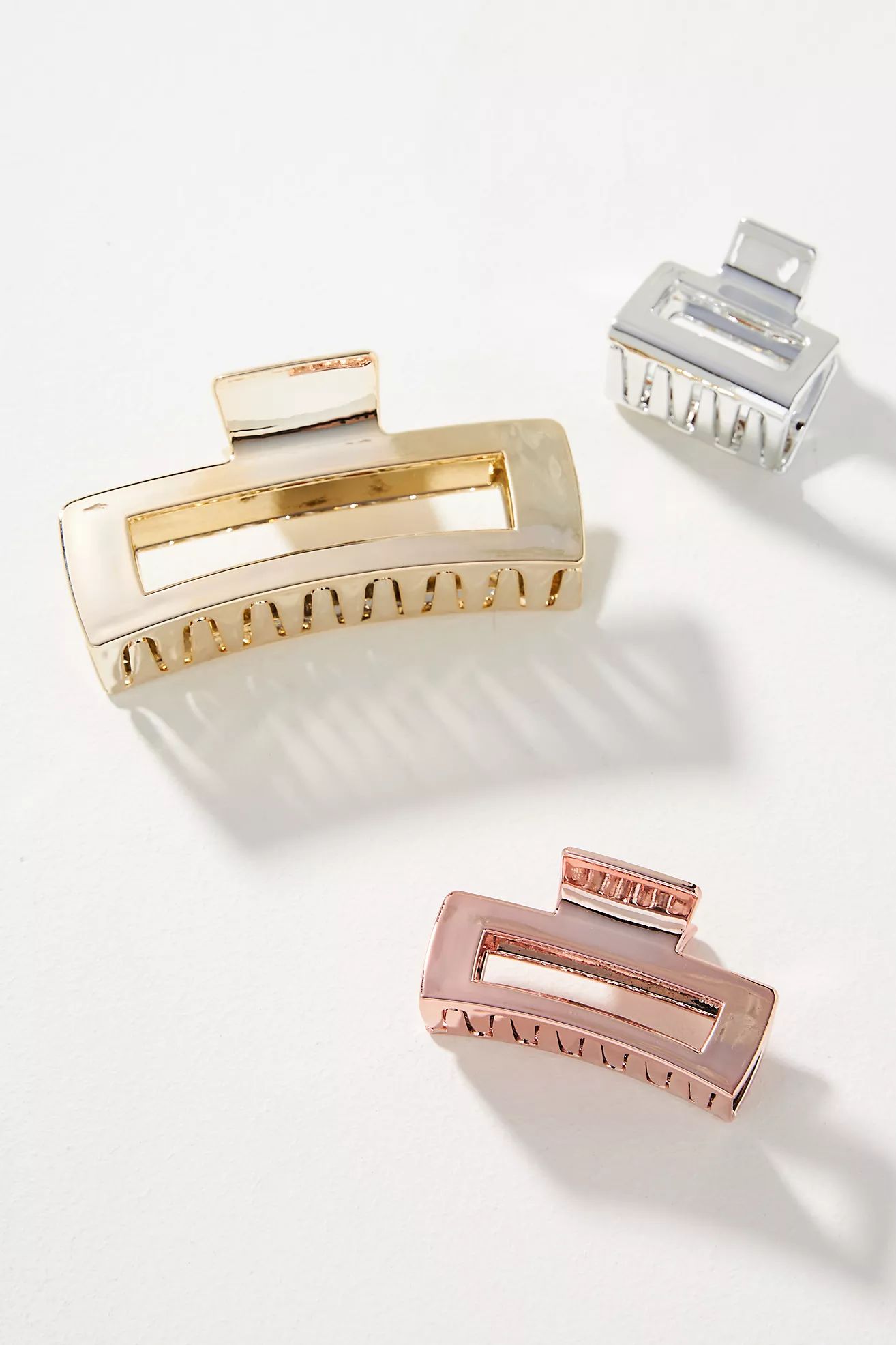 Set of 3 Mixed Metallic Claw Clips | Anthropologie (US)