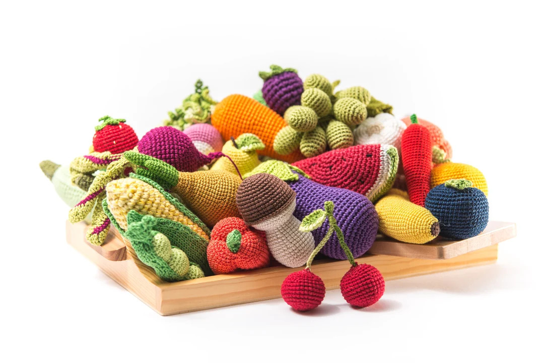 Crocheted Fruit and Vegetables 15 Pcs| Waldorf Activity Toy for Toddler - Minimoms - Etsy | Etsy (US)