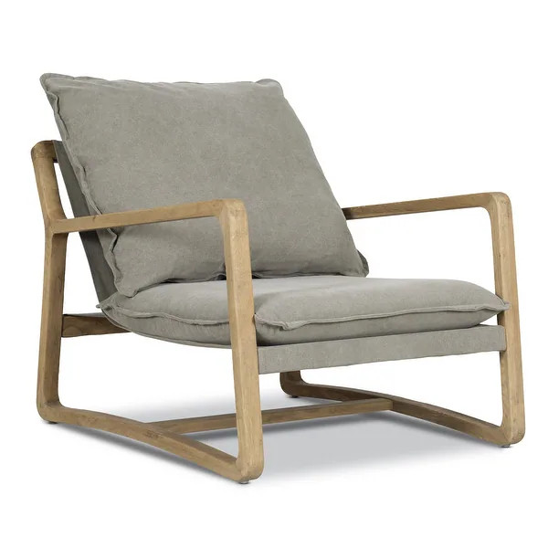 Poly and Bark Asher Lounge Chair - Dewdrop Grey/Natural | Bed Bath & Beyond