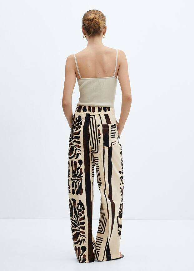 Printed cotton pants | MANGO (US)