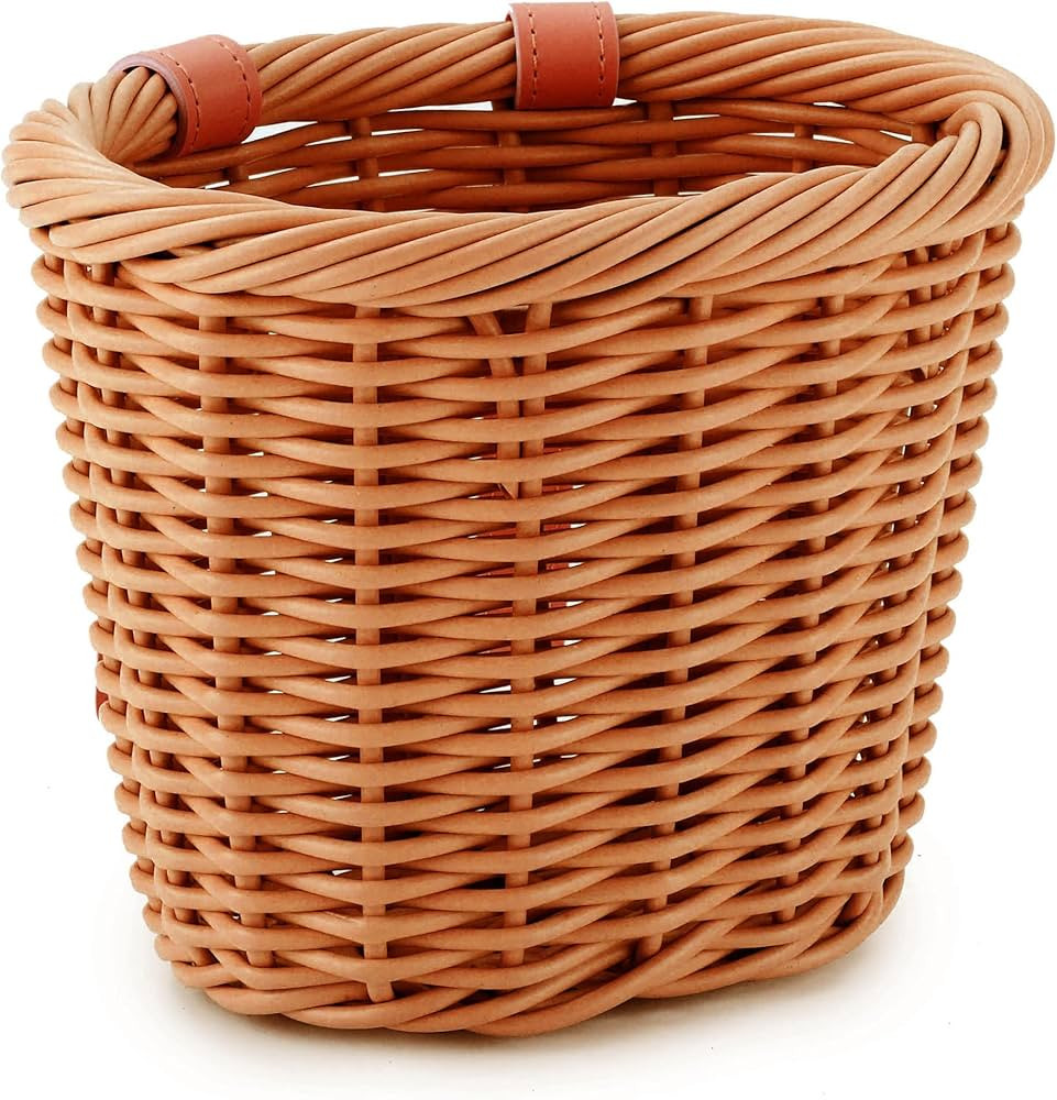 Kids Bike Basket Wicker Woven Front Bicycle Basket for Boys Girls Mini Handlebar Basket for Kids ... | Amazon (US)