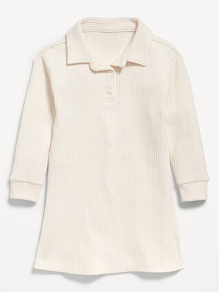 Long-Sleeve Collared Rib-Knit Dress for Toddler Girls | Old Navy (US)