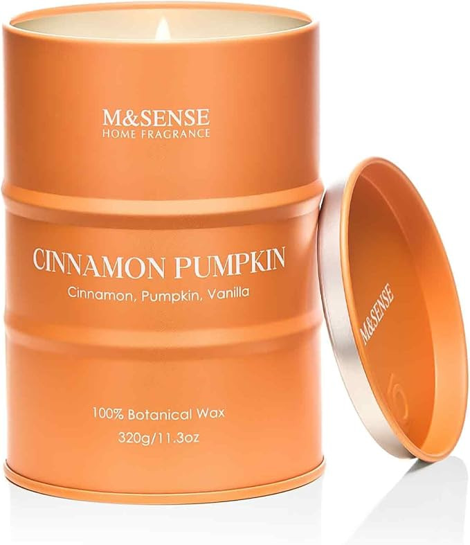 M&SENSE Cinnamon Pumpkin Scented Candles Natural Non Toxic, Aromatherapy Candle for Stress Relief... | Amazon (US)