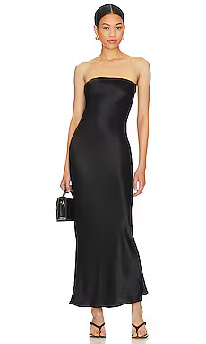 SNDYS Angel Strapless Midi Dress in Black from Revolve.com | Revolve Clothing (Global)
