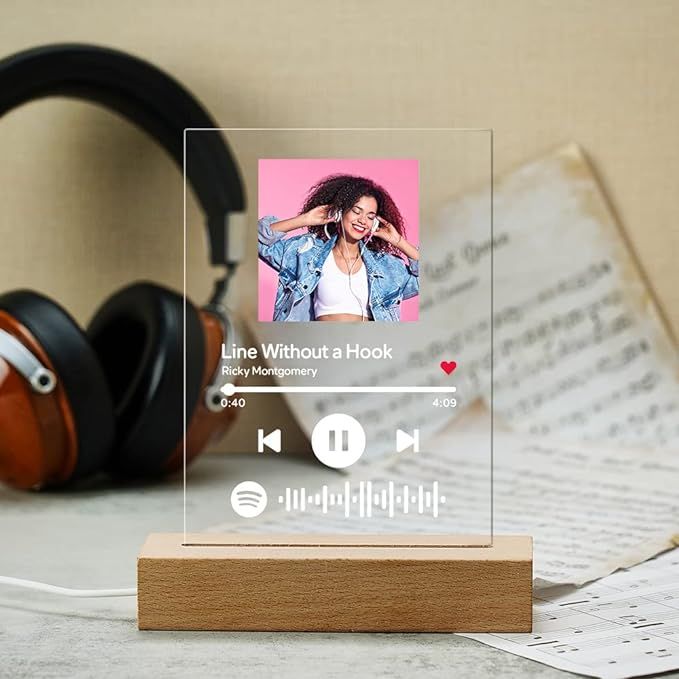 Amazon.com: Personalized Acrylic Song with Photo Customized Transparent Song Spotify Glass Art Pl... | Amazon (US)