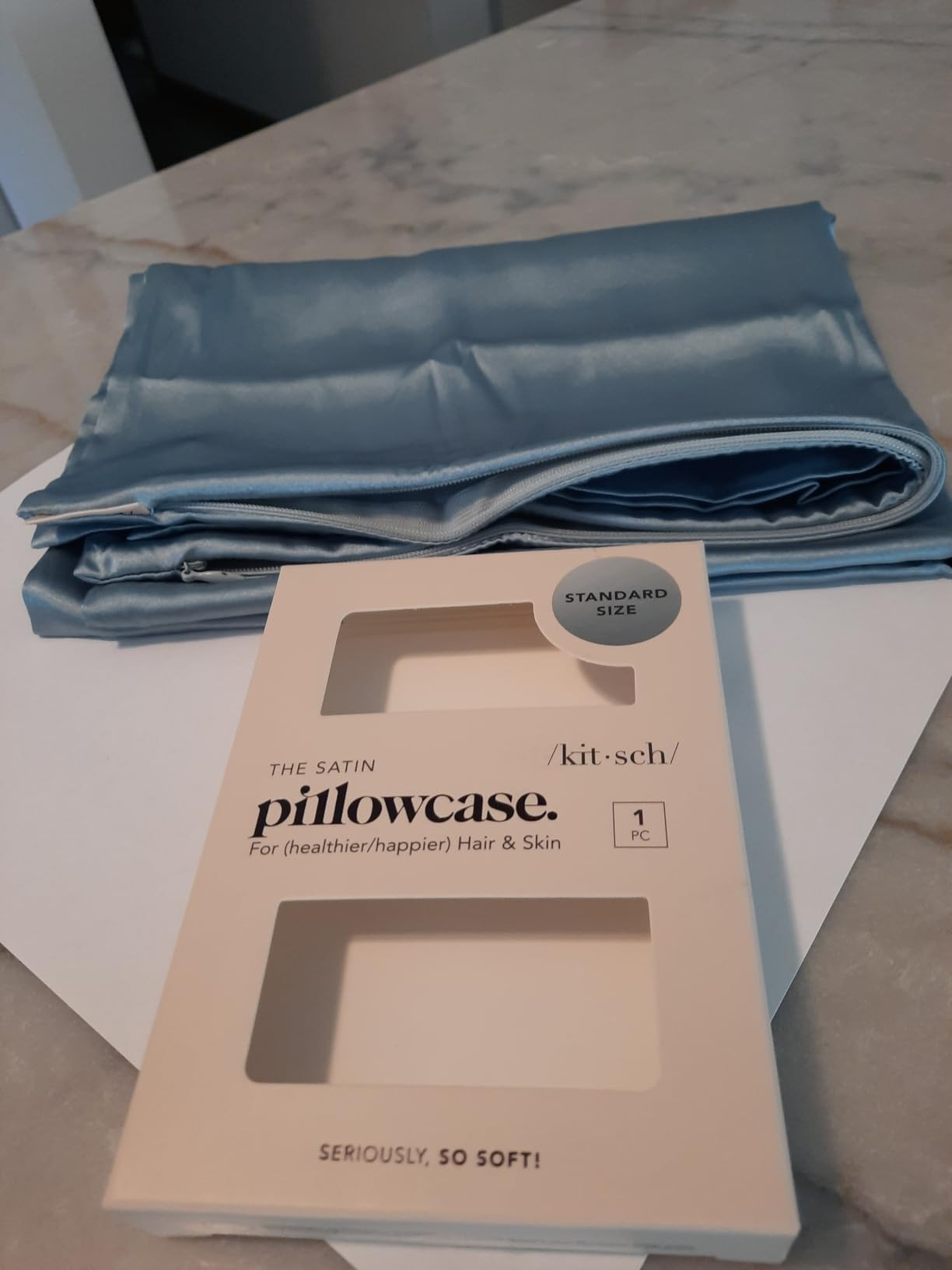 Kitsch Satin Pillowcase with Zipper for Hair & Skin - Softer Than Silk Pillow Cases, Smooth Cooli... | Amazon (US)