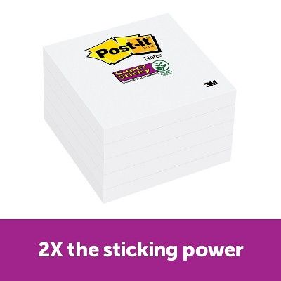 Post-it Super Sticky Notes 3  x 3  White 90 258343 | Target