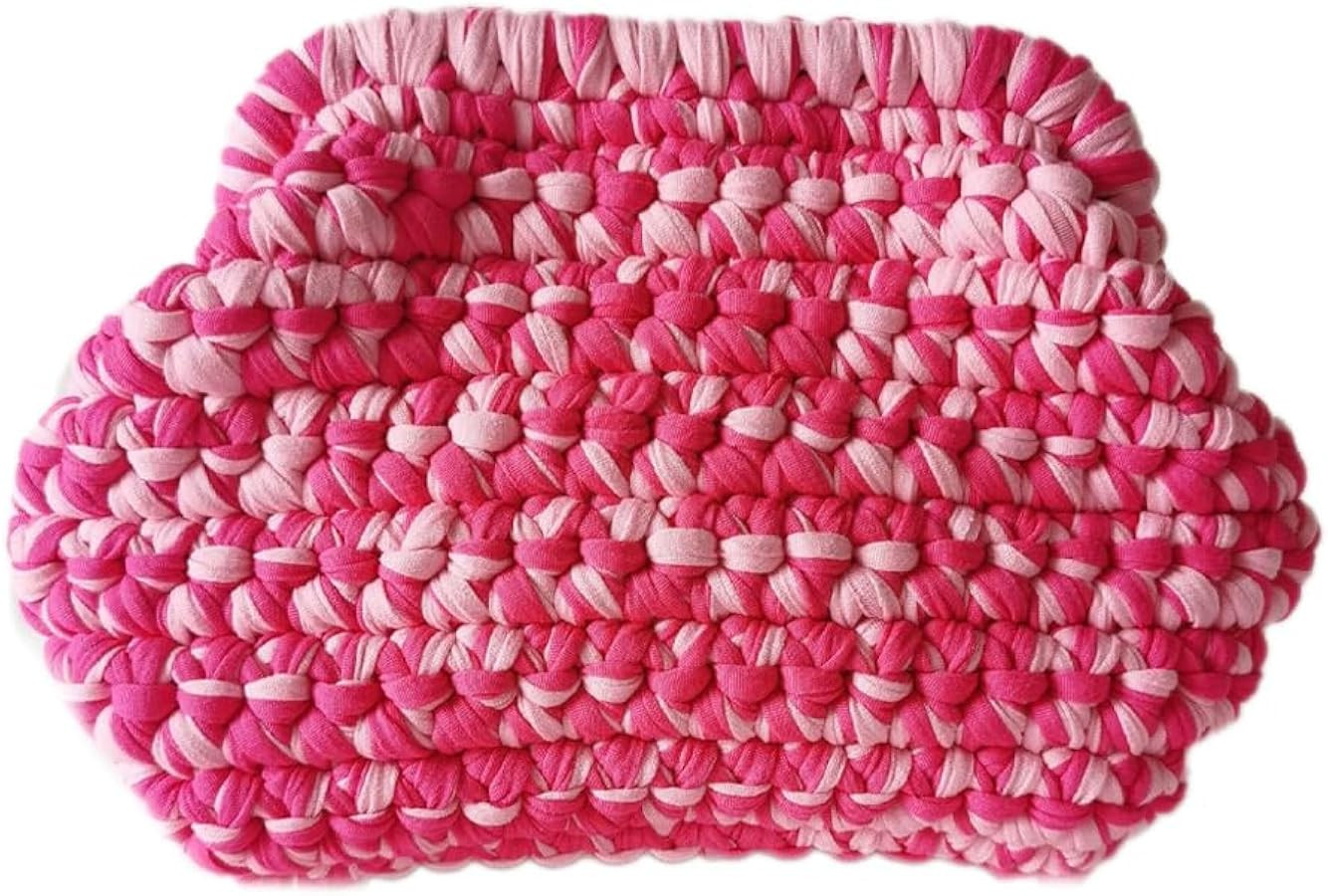 Summer Beach Clutch Purses for Women Woven Crochet Handbags Dumpling Clutch Ruched Cloud Purse Ca... | Amazon (US)