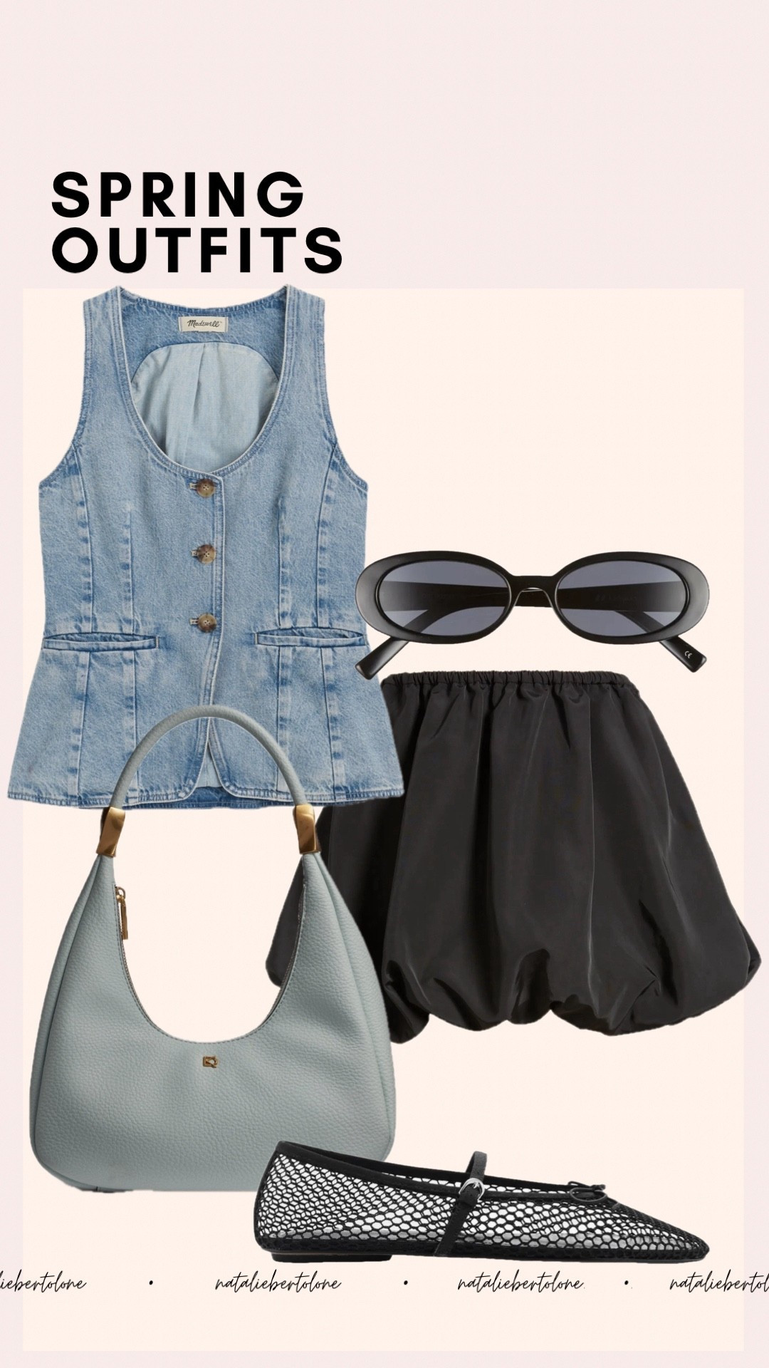 trendy chic spring outfit idea! denim top is so cute and versatile. bubble skirt can be styled so many ways  

#LTKSeasonal #LTKootd