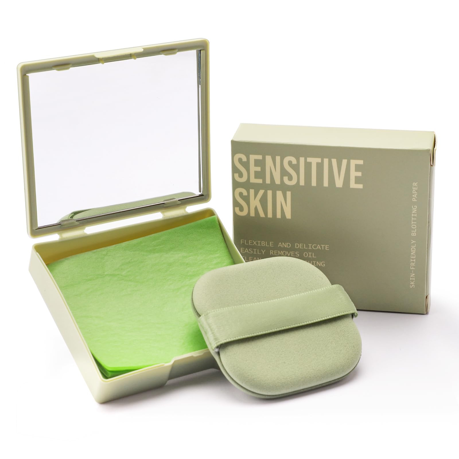 Erinde Oil Blotting Sheets for Face with Mirror and Puff, 100 Sheets Oil Blotting Paper for Oily ... | Amazon (US)