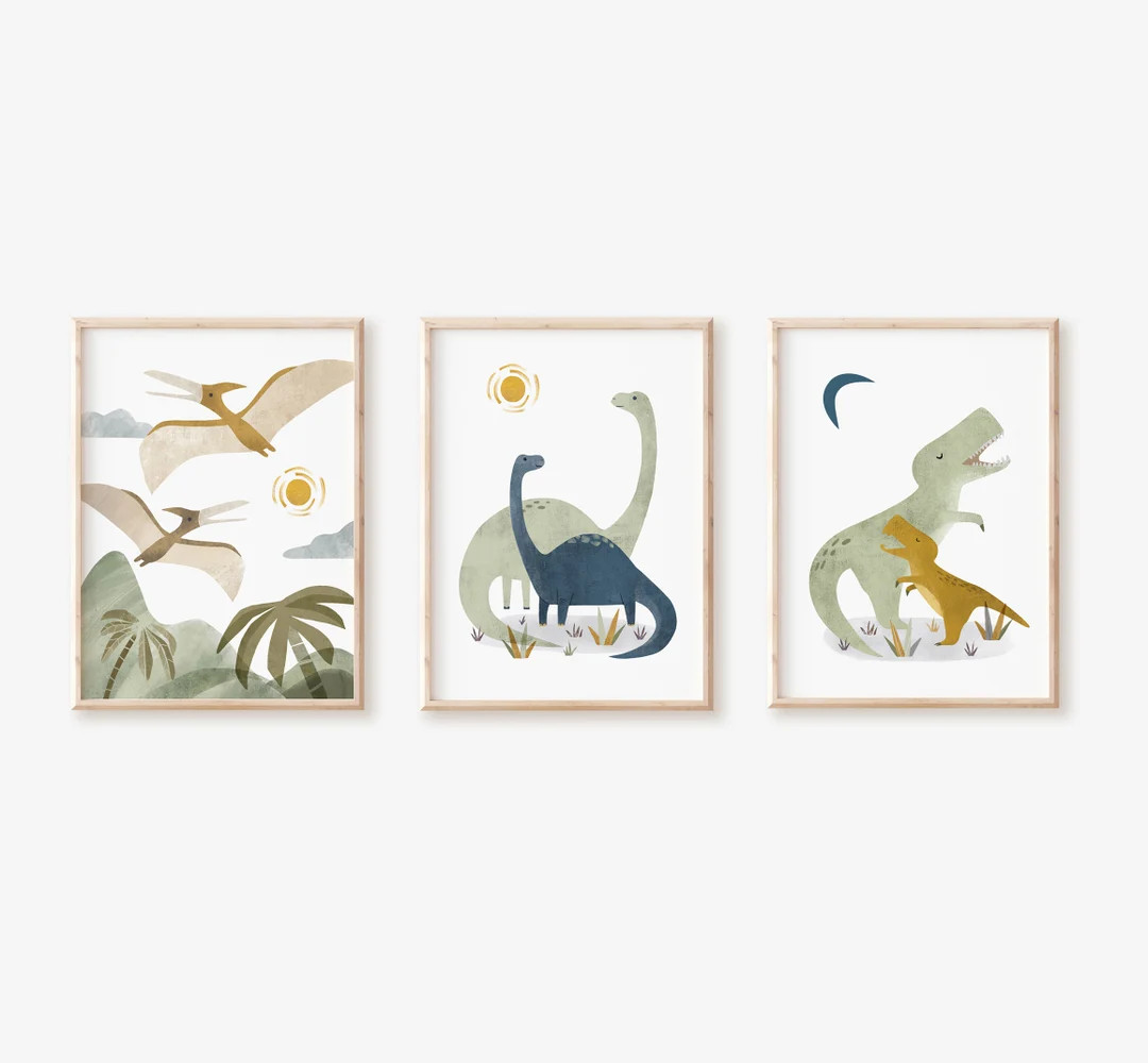 Dinosaur Nursery Decor, Dinosaur Art Print, Dinosaur Art Boys, Dinosaur Nursery Art, Dinosaur Wal... | Etsy (US)