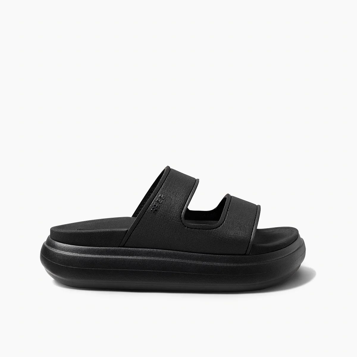 Women's Cushion Bondi 2 Strap Slide in Black/Black | REEF® | Reef