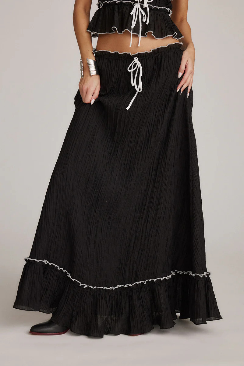Dahlia Black Maxi Skirt | 12th Tribe
