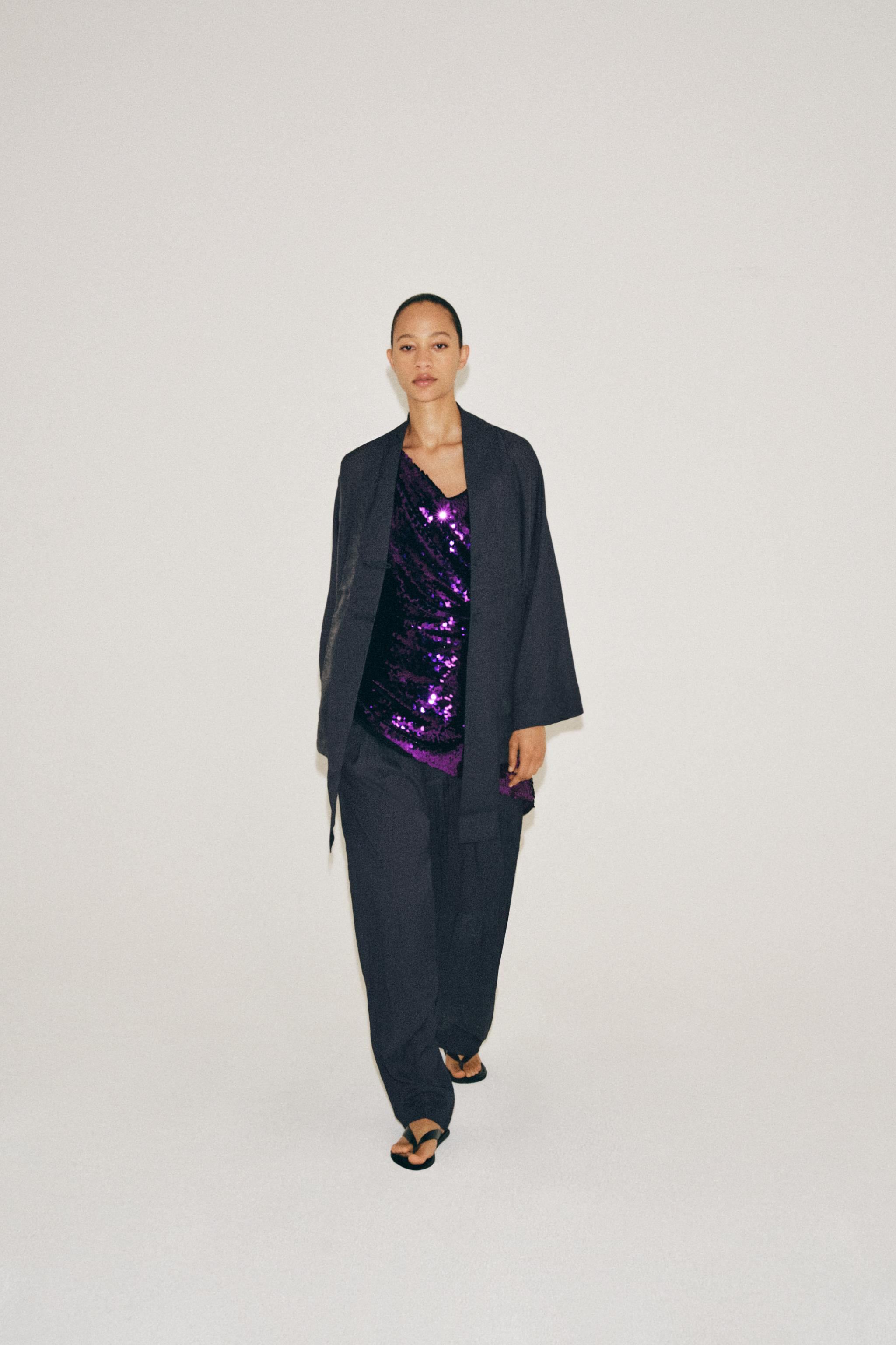 ZARA WOMAN COLLECTIONShirt made from a viscose blend yarn. Featuring a V-neck and long sleeves. S... | Zara UK