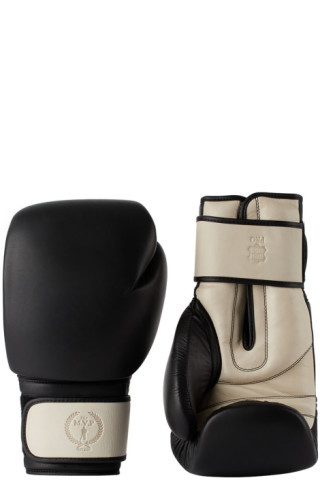 Black & Off-White Pro Leather Boxing Gloves, 14 oz | SSENSE