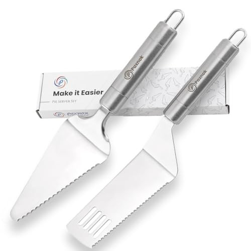 Pie Server Spatula and Cake Cutter Slicer, Stainless Steel Set - Kitchen Essentials for Cutting & Serving Desserts, Brownies, Lasagna | Amazon (US)