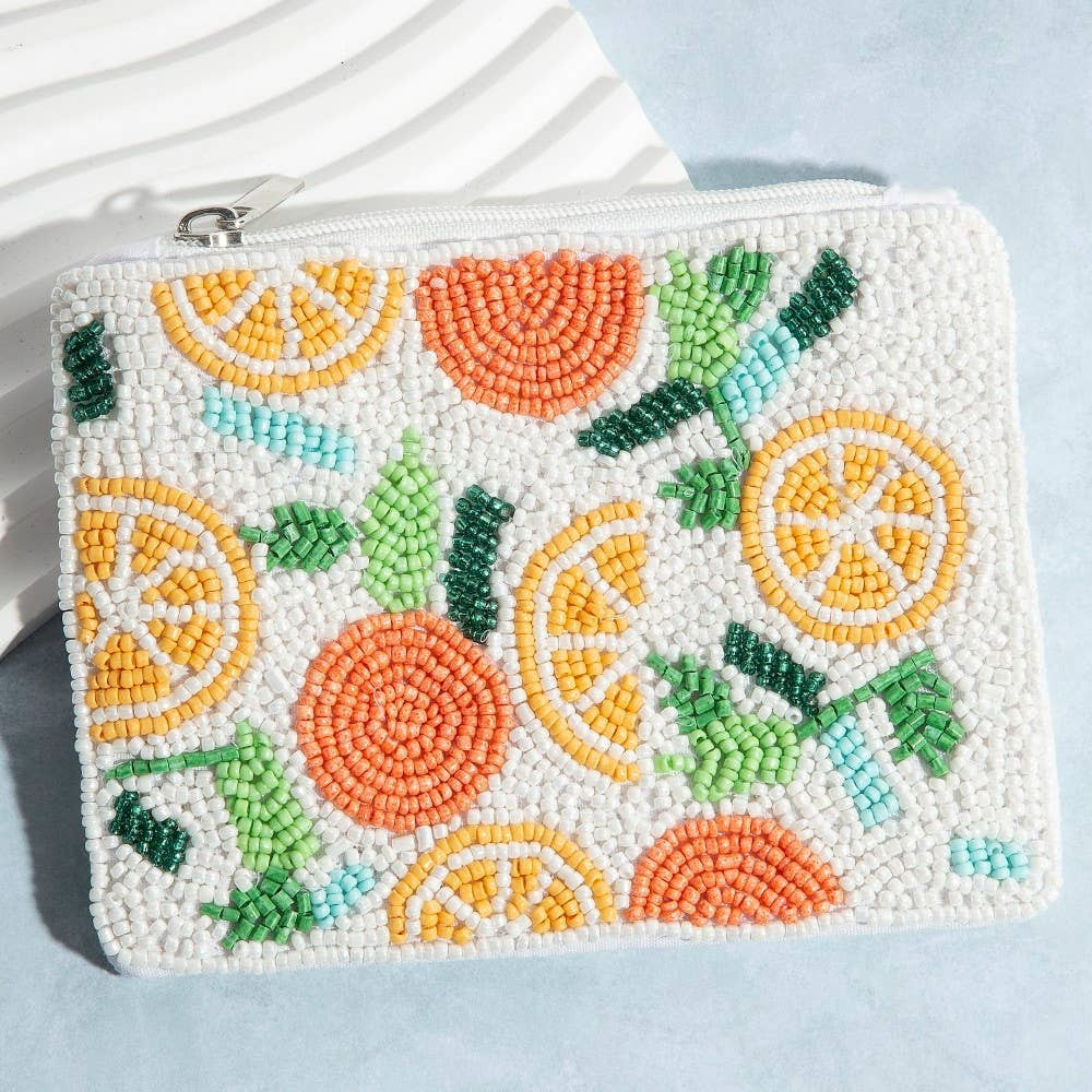 Beaded Citrus Coin Purse | Linen & Clove