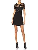 French Connection Women's Clementine Sequin Black Lace Short Sleeved Dress, 4 | Amazon (US)