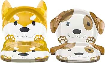 QUERICKY Dog Shaped Dinner Plates, Dog Birthday Party Disposable Plates, Dog Themed Party Tablewa... | Amazon (US)