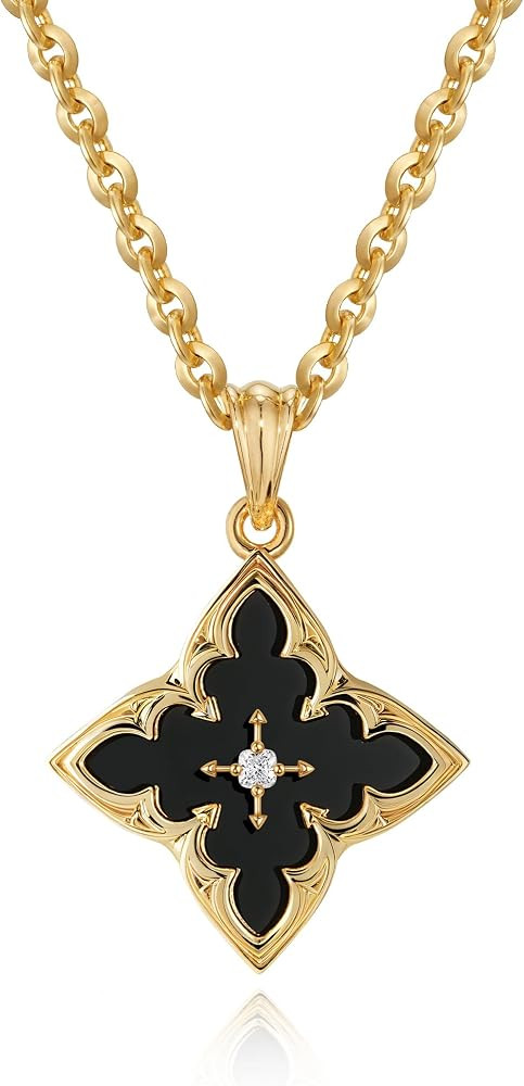 Fettero Gold Clover Necklace for Women Dainty 14K Gold Plated CZ Pendant Necklace Adjustable Chai... | Amazon (US)