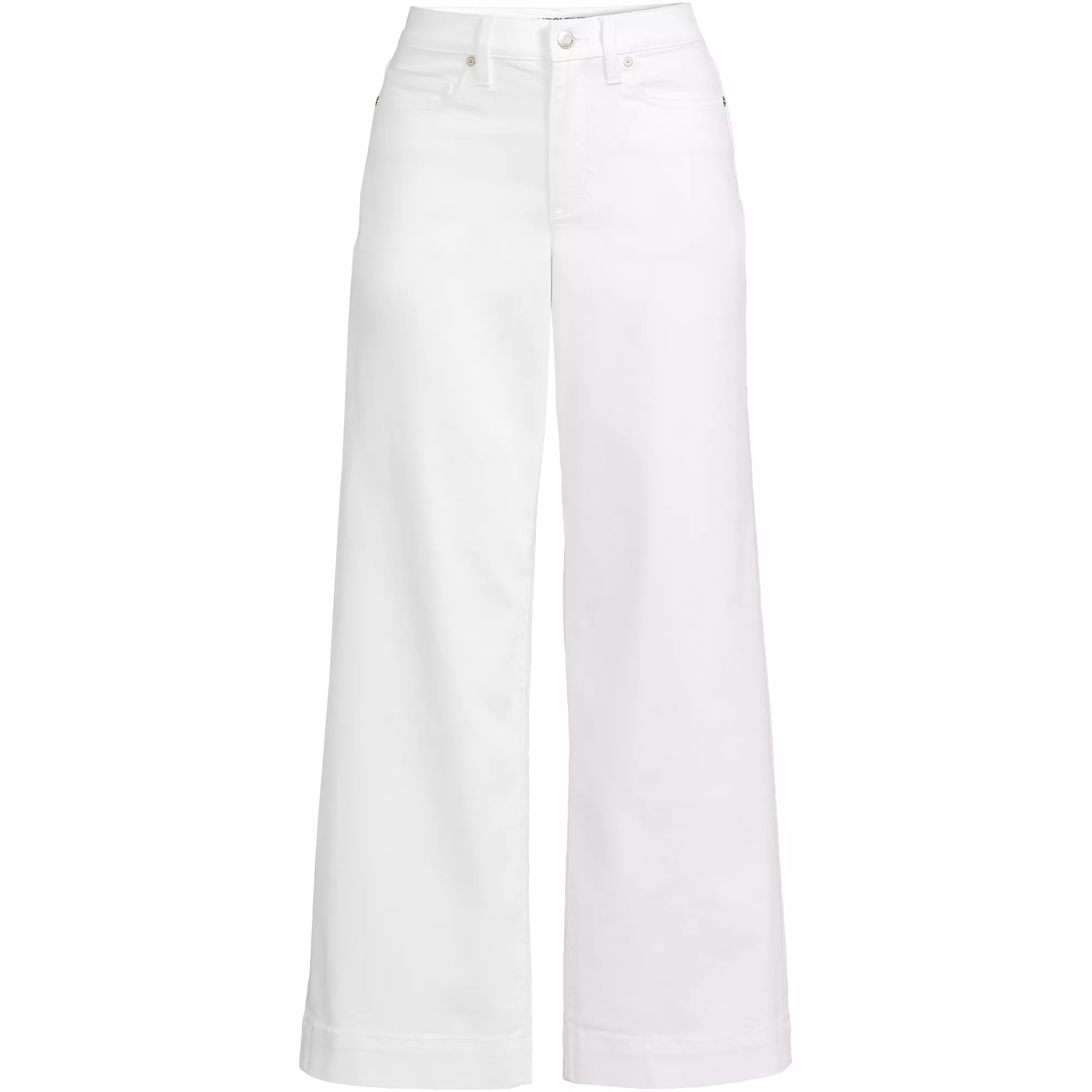 Women's Denim High Rise Wide Leg Crop Jeans | Lands' End (US)