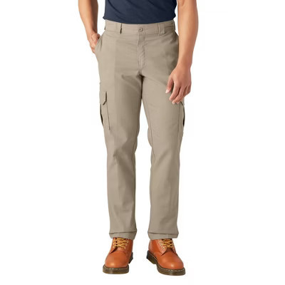 Dickies Men's Twill Stretch Cargo Pants - Khaki 32x30: Polyester Regular Rise, Straight Leg | Target