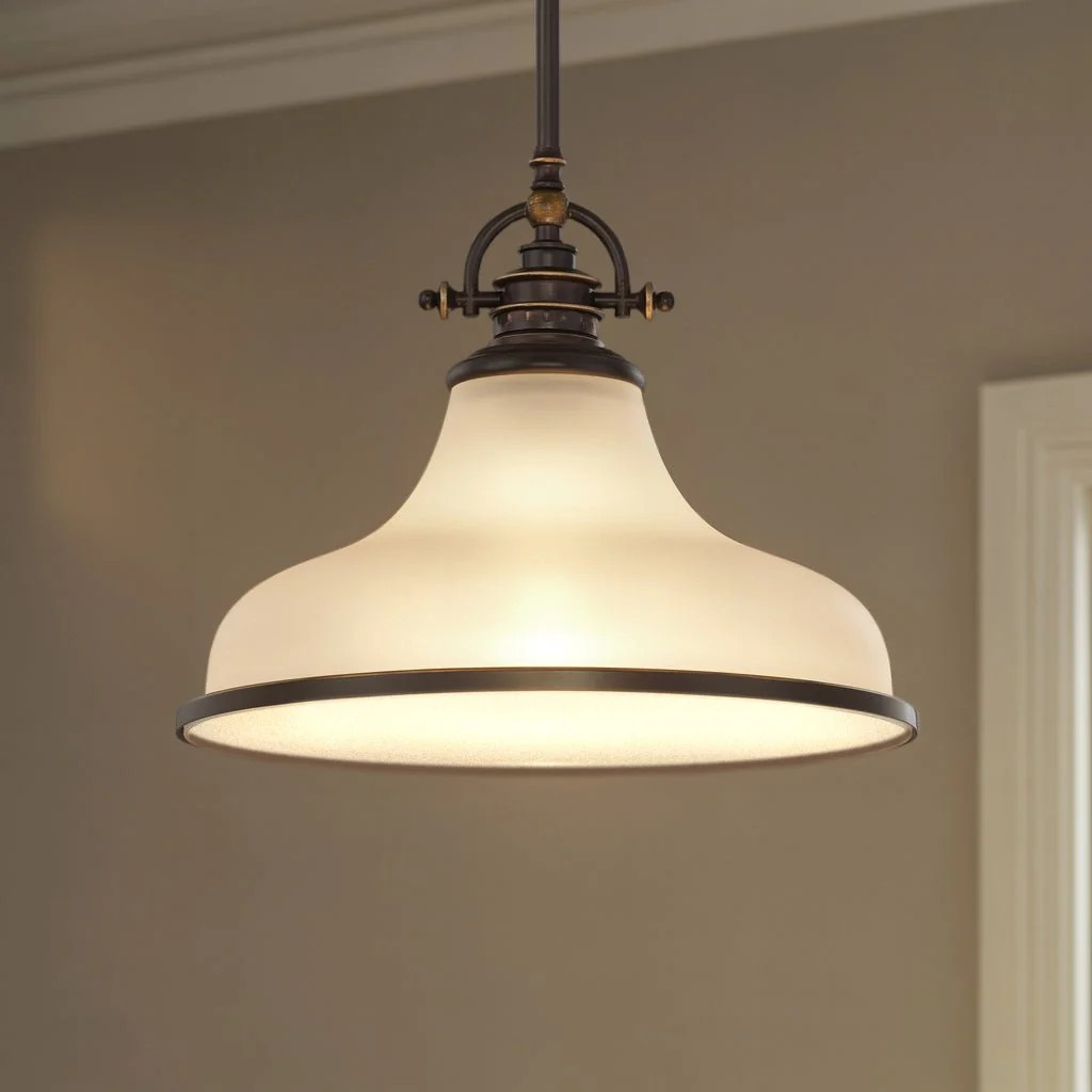 UQL2335 Industrial Pendant Light, 11.5"H x 13.5"W, Parisian Bronze Finish, Pasadena Collection | Urban Ambiance, Inc.