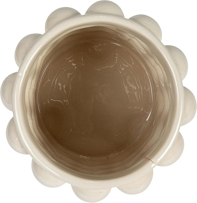 Creative Co-Op 5.75 Inches Round Stoneware Canister with Raised Dots and Acacia Wood Lid, White a... | Amazon (US)