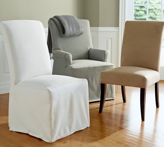 PB Comfort Roll Slipcovered Dining Chairs | Pottery Barn (US)