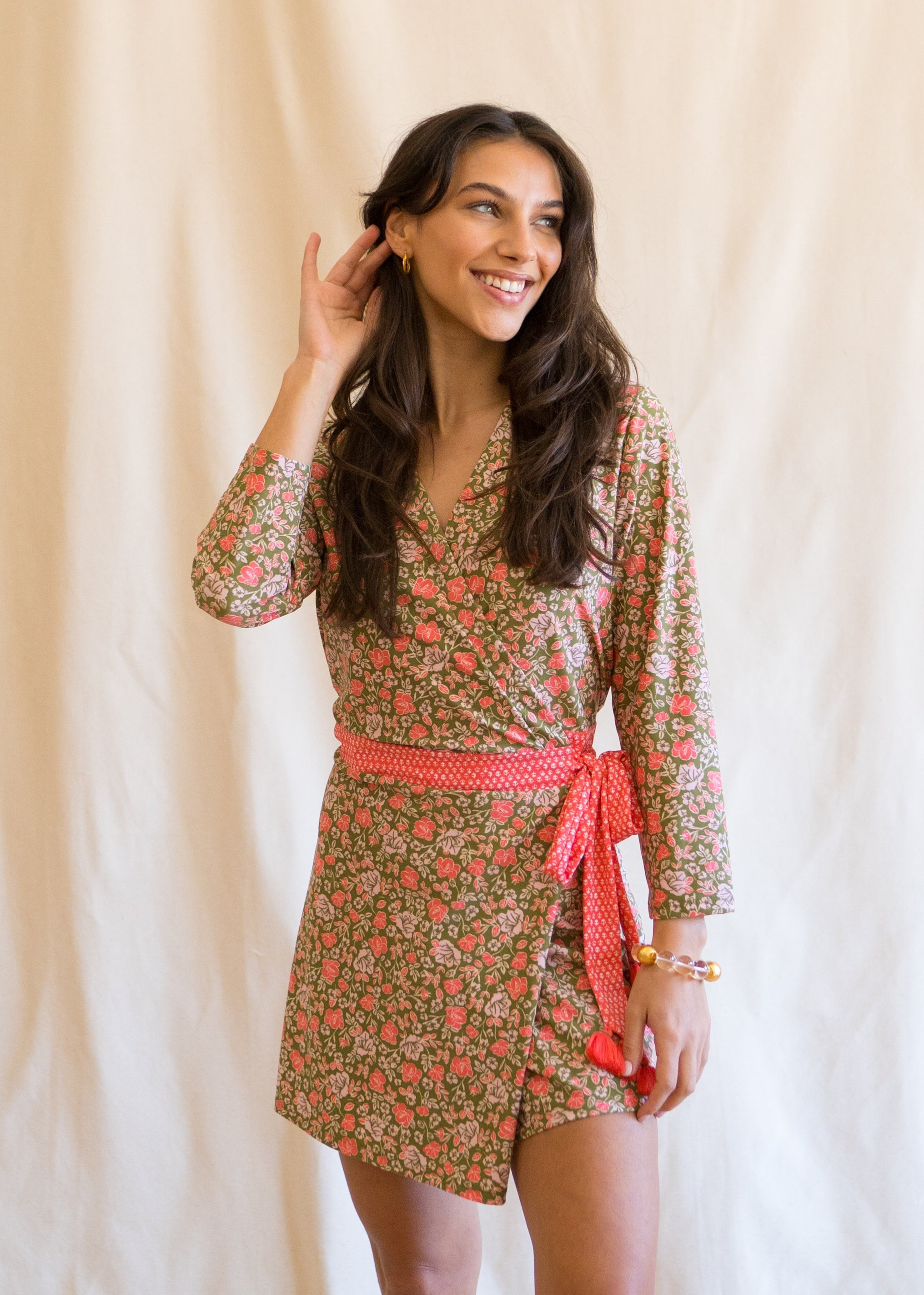 Aqua Citrus Wrap Romper Dress | Sun Protective Romper Dress | Cabana Life