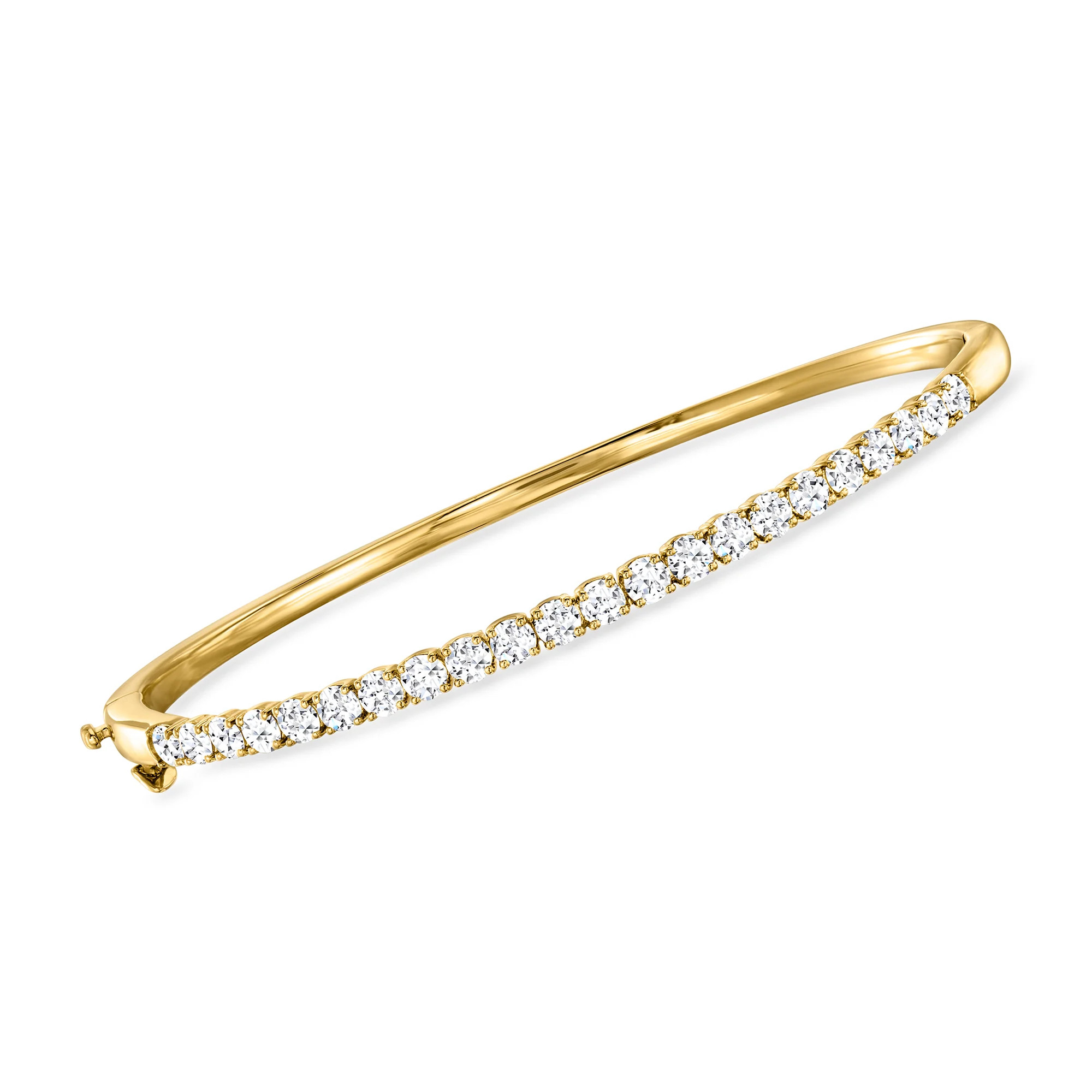 2.00 ct. t.w. Lab-Grown Diamond Bangle Bracelet in 18kt Gold Over Sterling | Ross-Simons