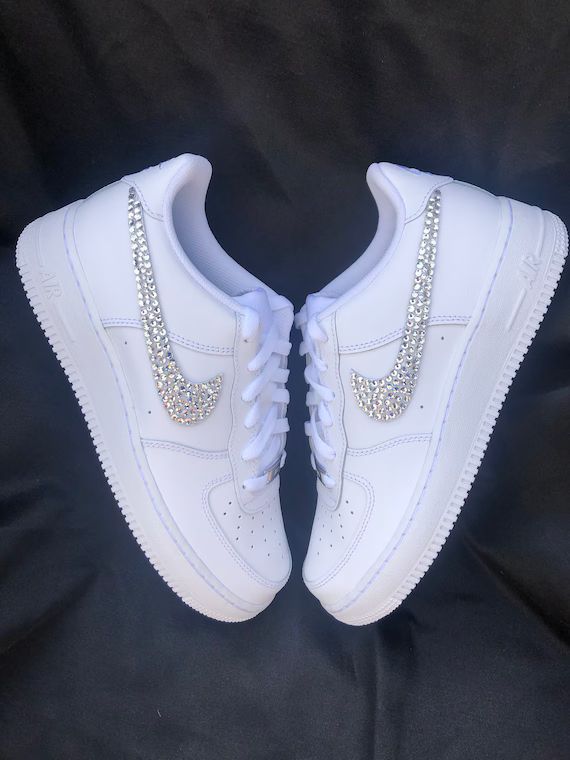 White Authentic Nike  Air Force 1 Rhinestones for her | Etsy | Etsy (US)