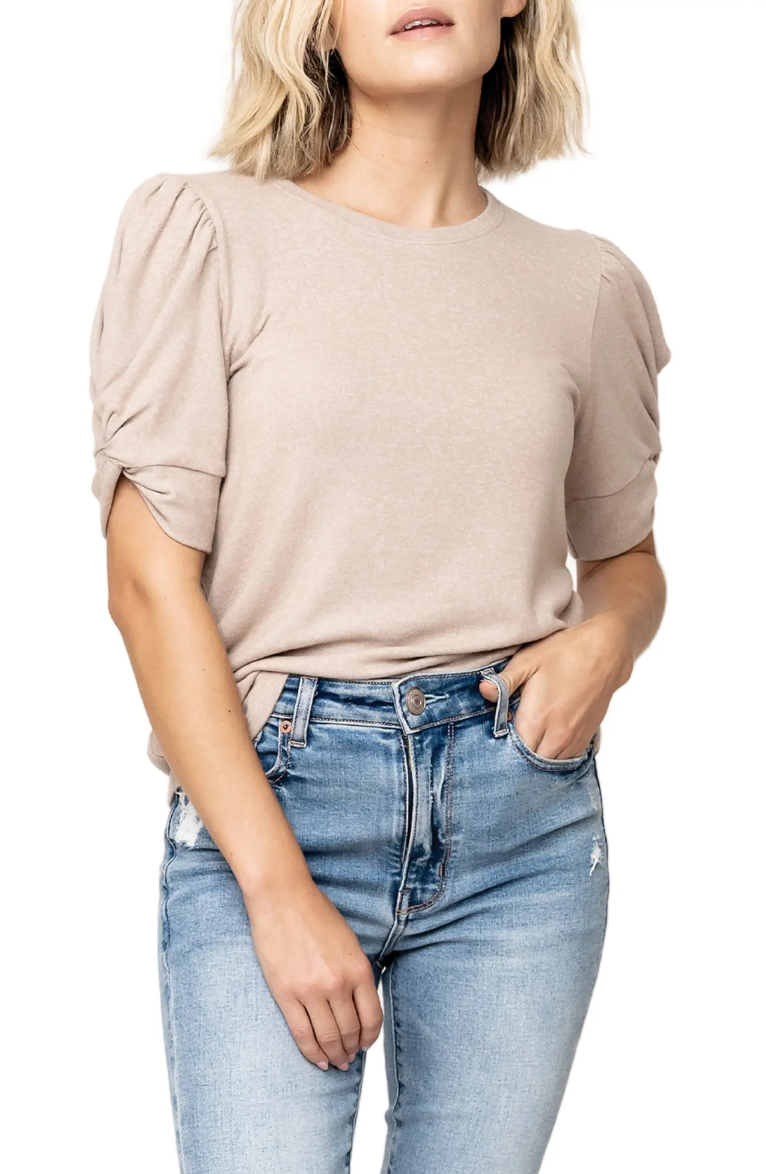 GIBSONLOOK Twist Sleeve Sweater | Nordstrom | Nordstrom