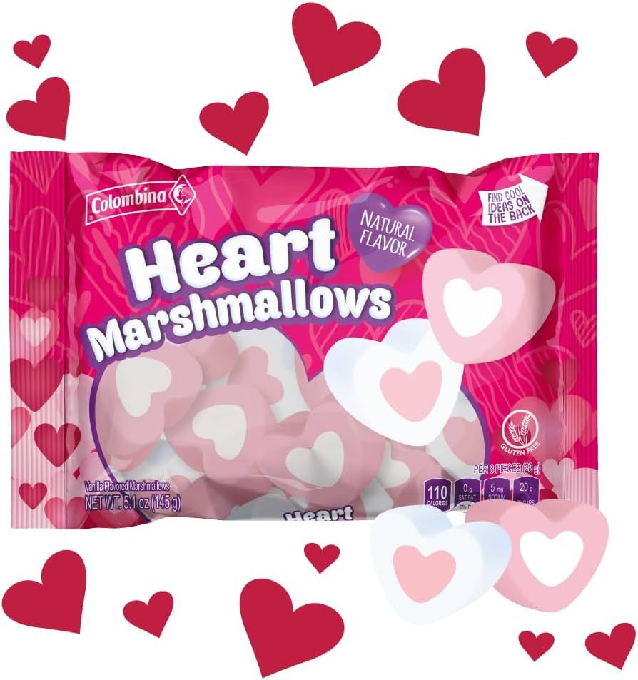 Colombina's Heart Marshmallows - These Pillowy Treats Are The Perfect Valentines Candy Gift For F... | Amazon (US)