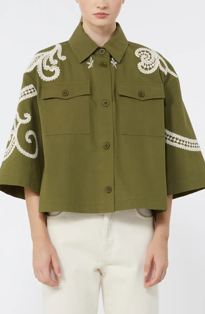 Como Embroidered Detail Cotton Jacket | Nordstrom