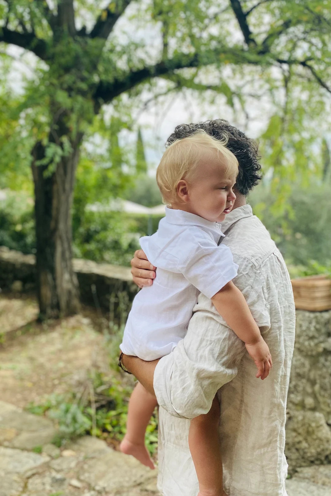 Linen shirt bodysuit romper for baby and toddler boys with optional embroidery customisation | Etsy (US)