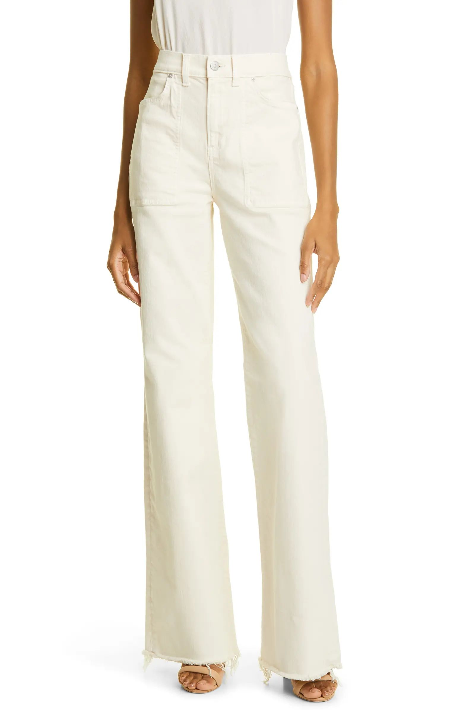 Crosbie Raw Hem High Waist Wide Leg JeansVERONICA BEARD | Nordstrom