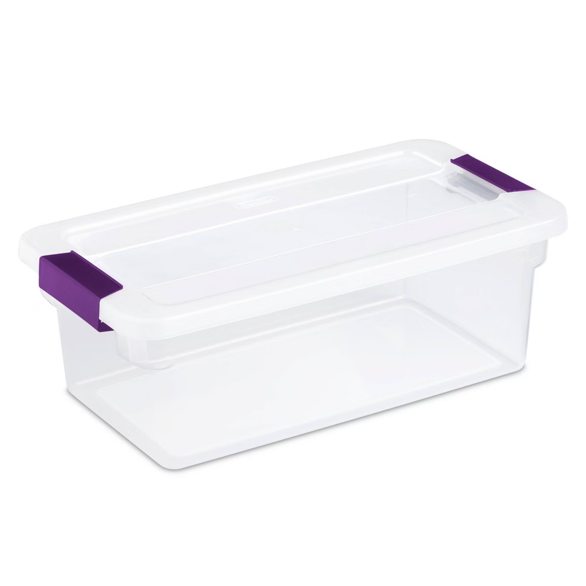 Sterilite 6qt Clear View Box Clear with Latches Purple: Small Storage Container, Portable & Stack... | Target