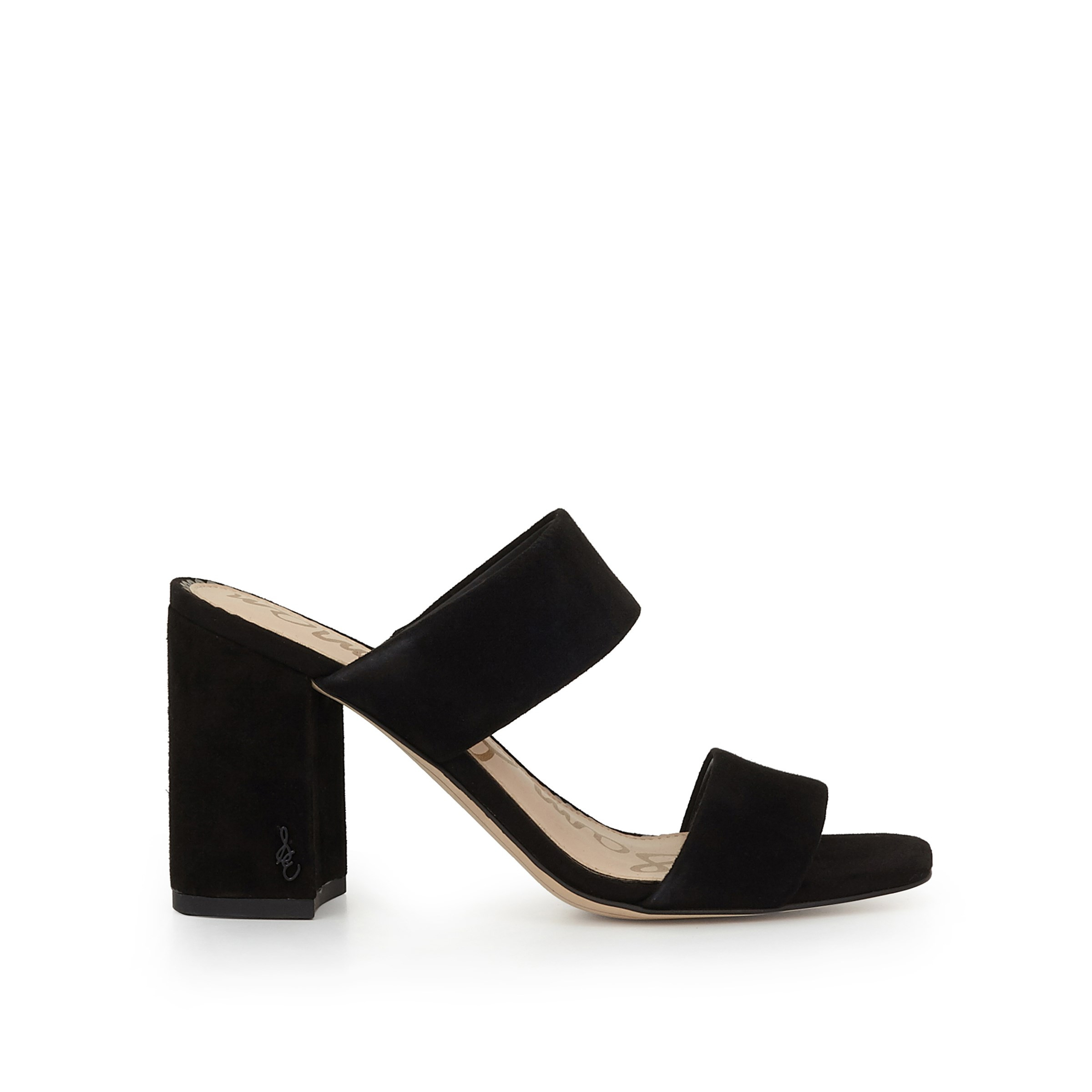 Sam Edelman Delaney Block Heel Mule Black Suede | Sam Edelman