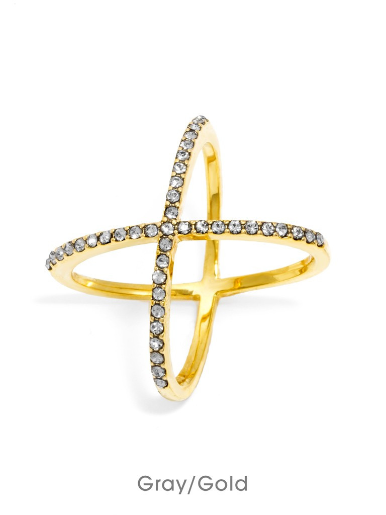 Crystal Mason Ring-Gray/Gold | BaubleBar (US)