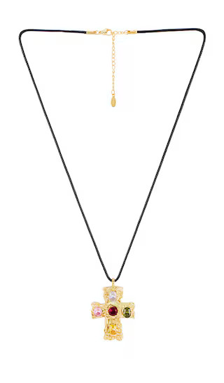 Jewel Cross Necklace in Gold | Revolve Clothing (Global)
