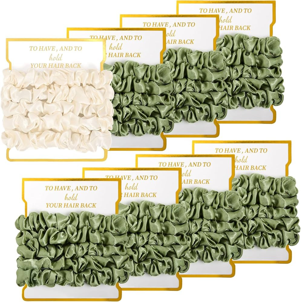 8 Pack Satin Scrunchies - Soft Hair Ties & Accessories for Women's Bachelorette Party, Bridesmaid... | Amazon (US)