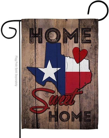 Texas Flag State Banner Home Sweet Home Decor Indoor Wall Art Patio Lawn Front Porch Room Decorat... | Amazon (US)