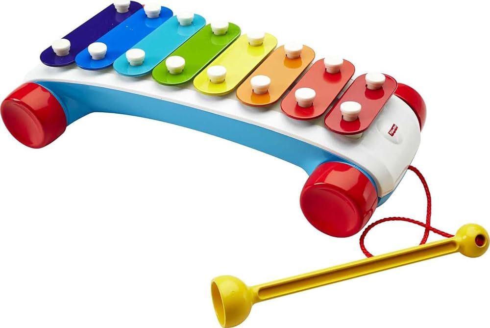 Fisher-Price Toddler Pull Toy, Classic Xylophone Pretend Musical Instrument with Mallet and Rolli... | Amazon (US)