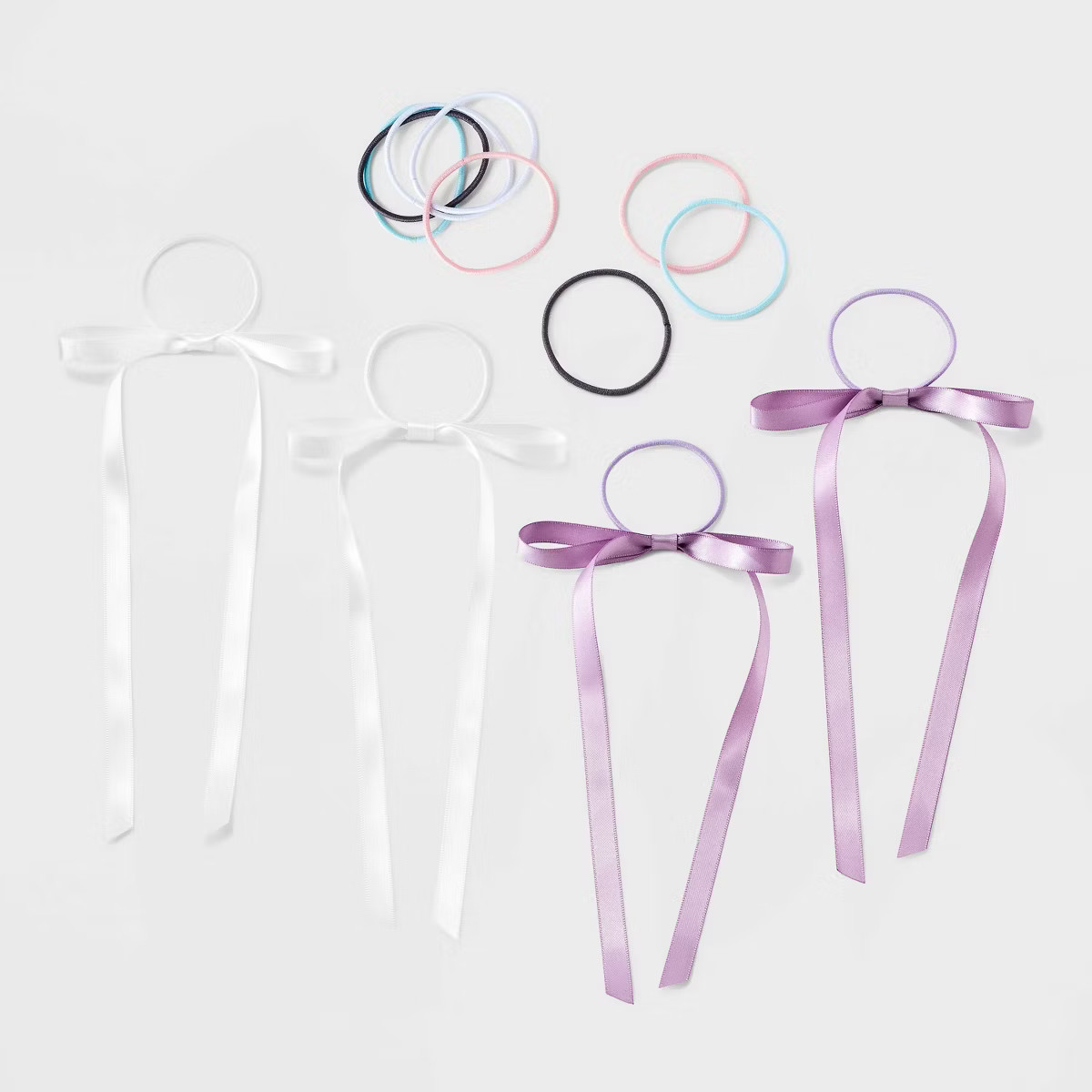 Satin Bow Ponyholder Hair Elastic Set 12pc - Wild Fable™ | Target