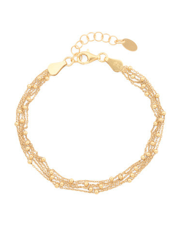 Made In Italy 18kt Gold Plated Multi Chain Bracelet | TJ Maxx