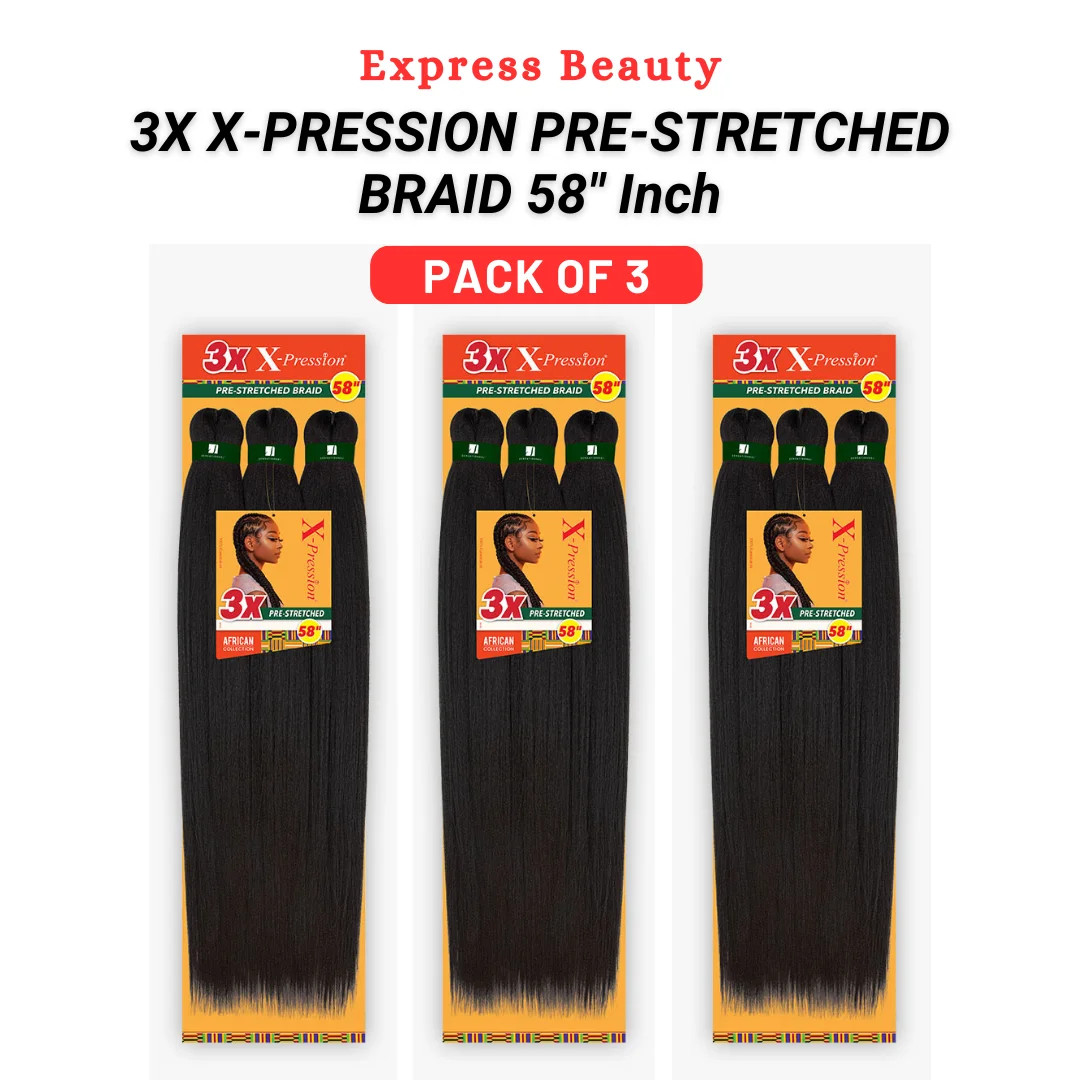Express Beauty 100% Kanekalon Fiber African Collection Sensationnel 3X X-Pression Pre-Stretched B... | Walmart (US)