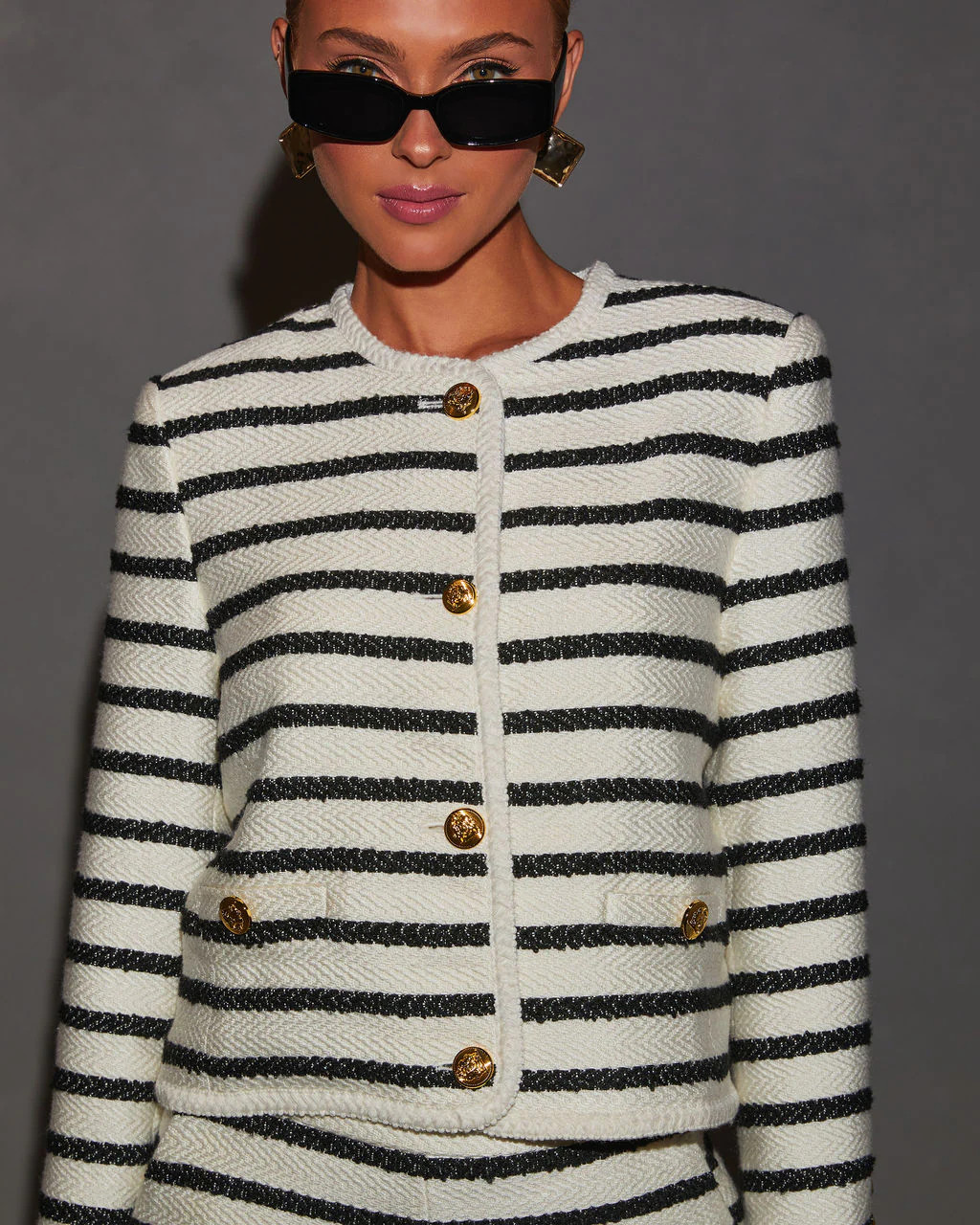 To New Heights Striped Tweed Jacket | VICI
