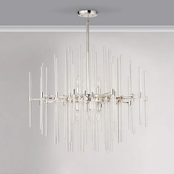 Maxim Divine 23" Wide Polished Nickel 8-Light Modern Pendant Light | Lamps Plus