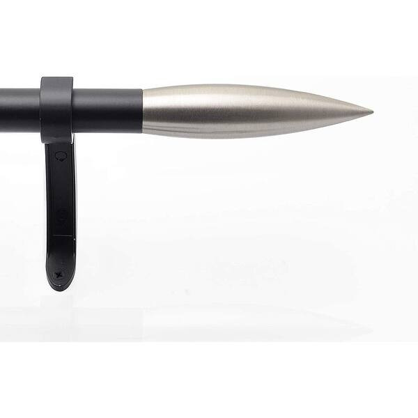 3/4 Inch Adjustable Black Silver Curtain Rod for Windows & Doors Curtains with Spear Finials & Br... | Bed Bath & Beyond